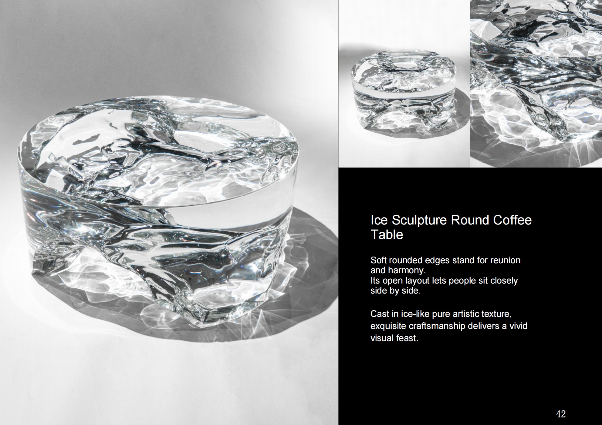 Ice Carving Round Coffee Table